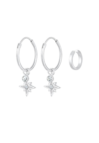 ELLI GERMANY silver Earrings Creoles Earcuff Astro Star 63638ACA78215DGS_1