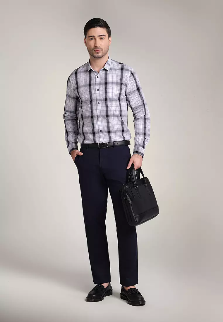 MOC Kemeja Lengan Panjang Pria BILSTON - WHITE