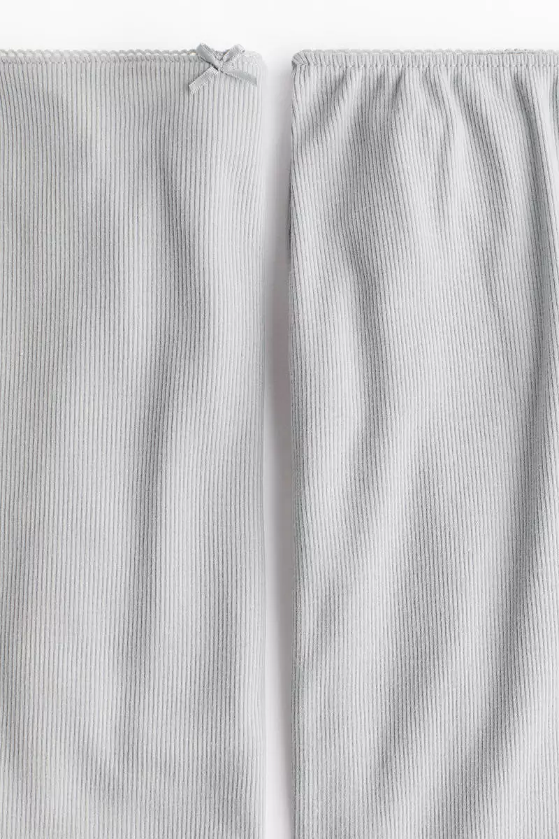 Picot-trimmed ribbed pyjamas