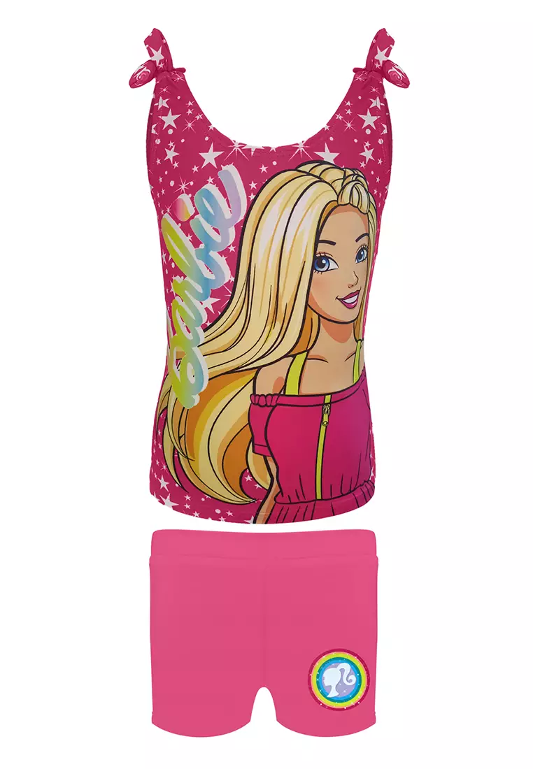 Tankini Top Boyleg Bottom Set With Shoulder Straps Swimwear For Kids Girls