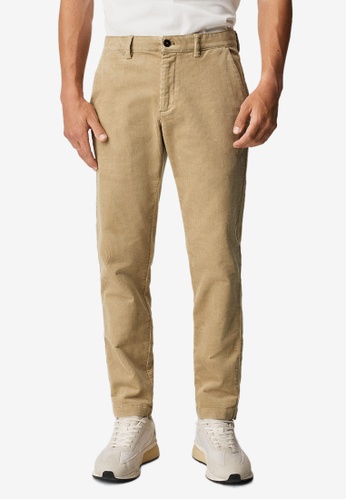 MANGO Man beige Tapered Cropped Corduroy Trousers B948CAACBA3394GS_1