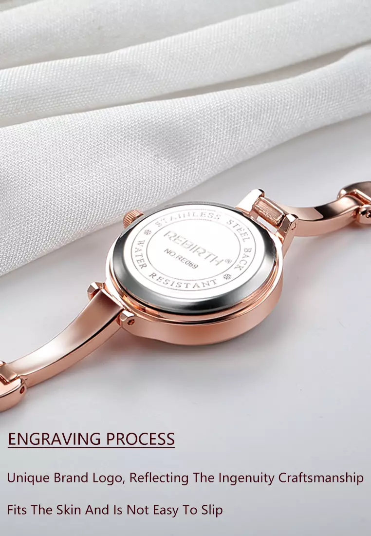 Jam Tangan Wanita fashion kasual kuarsa Tali stainless steel Anggun design