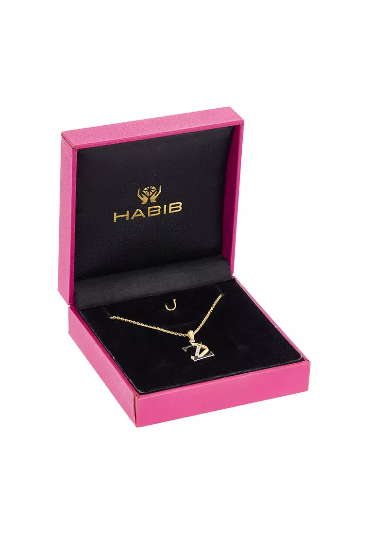 HABIB TULUS | Diamond Necklace in 375/9K Yellow and White Gold (Alphabet) 560710724(Z-ZAL)-YG