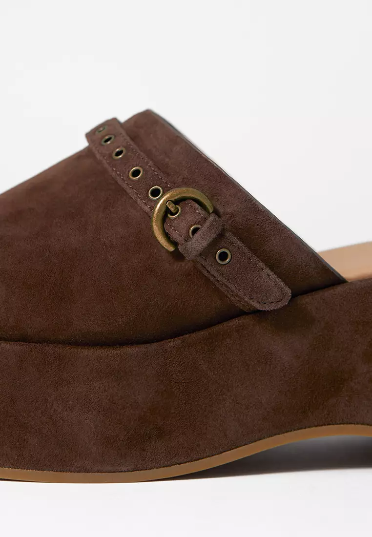 Suede Platform Mules