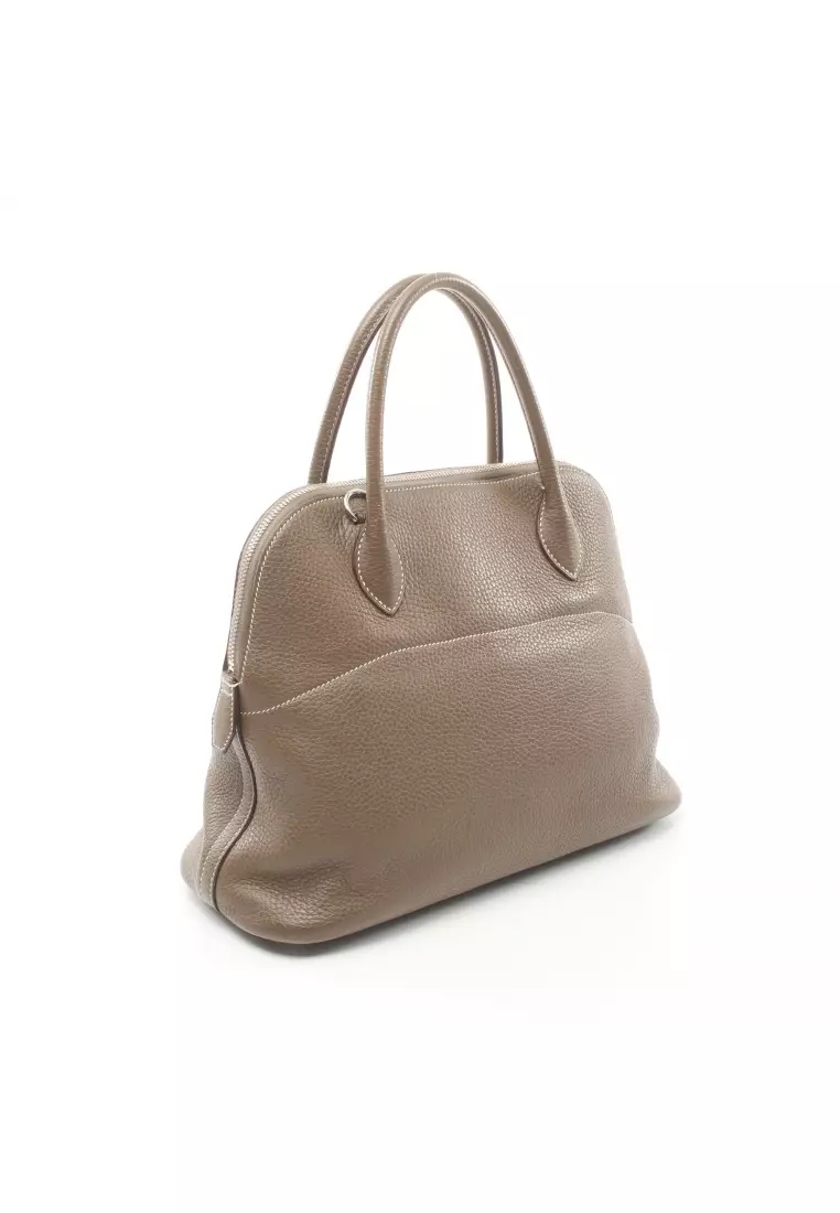 Buy Herm s Pre loved Herm s Bolide 31 toupe Handbag Clemence