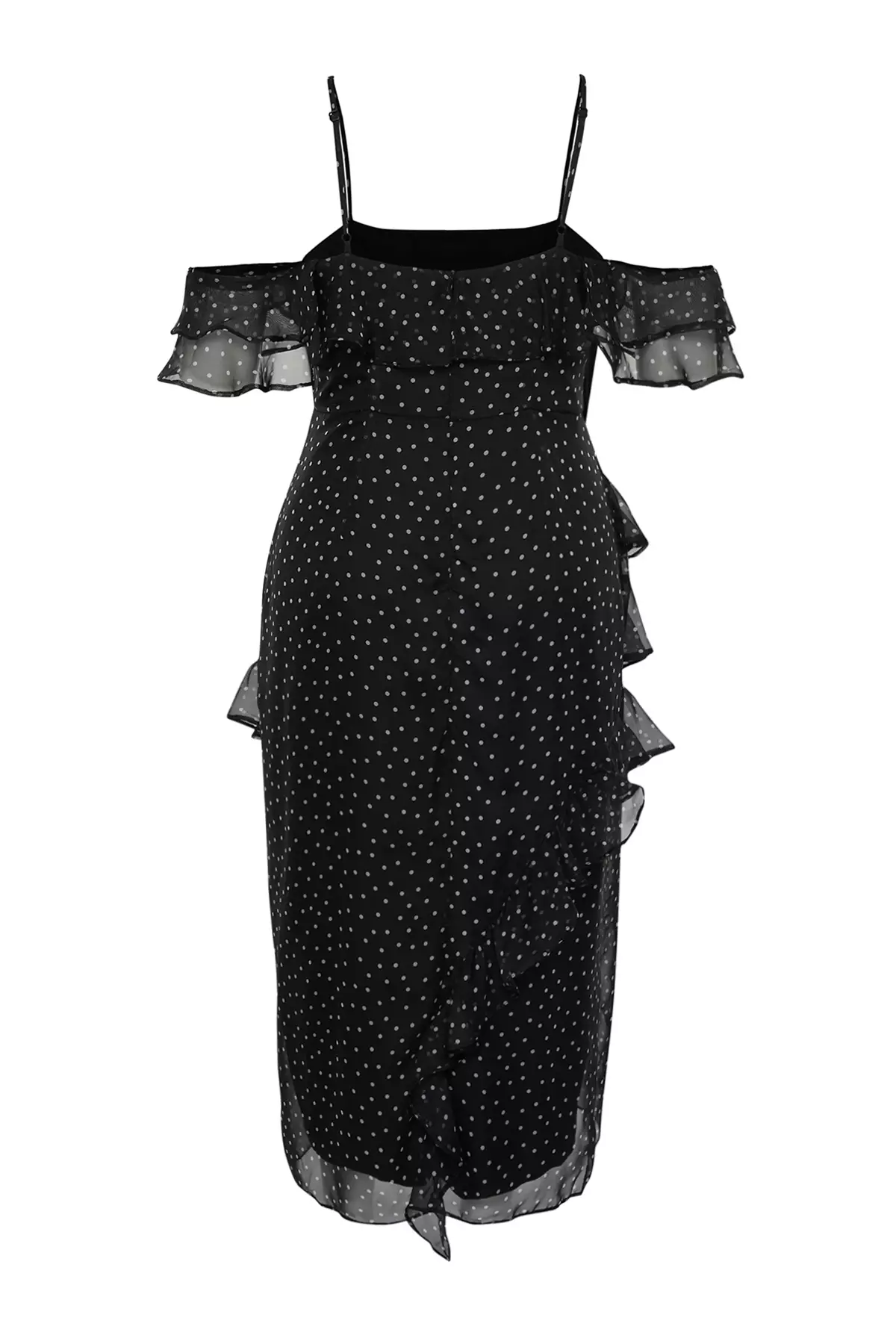 Plus Size Polka Dot Ruffle Dress