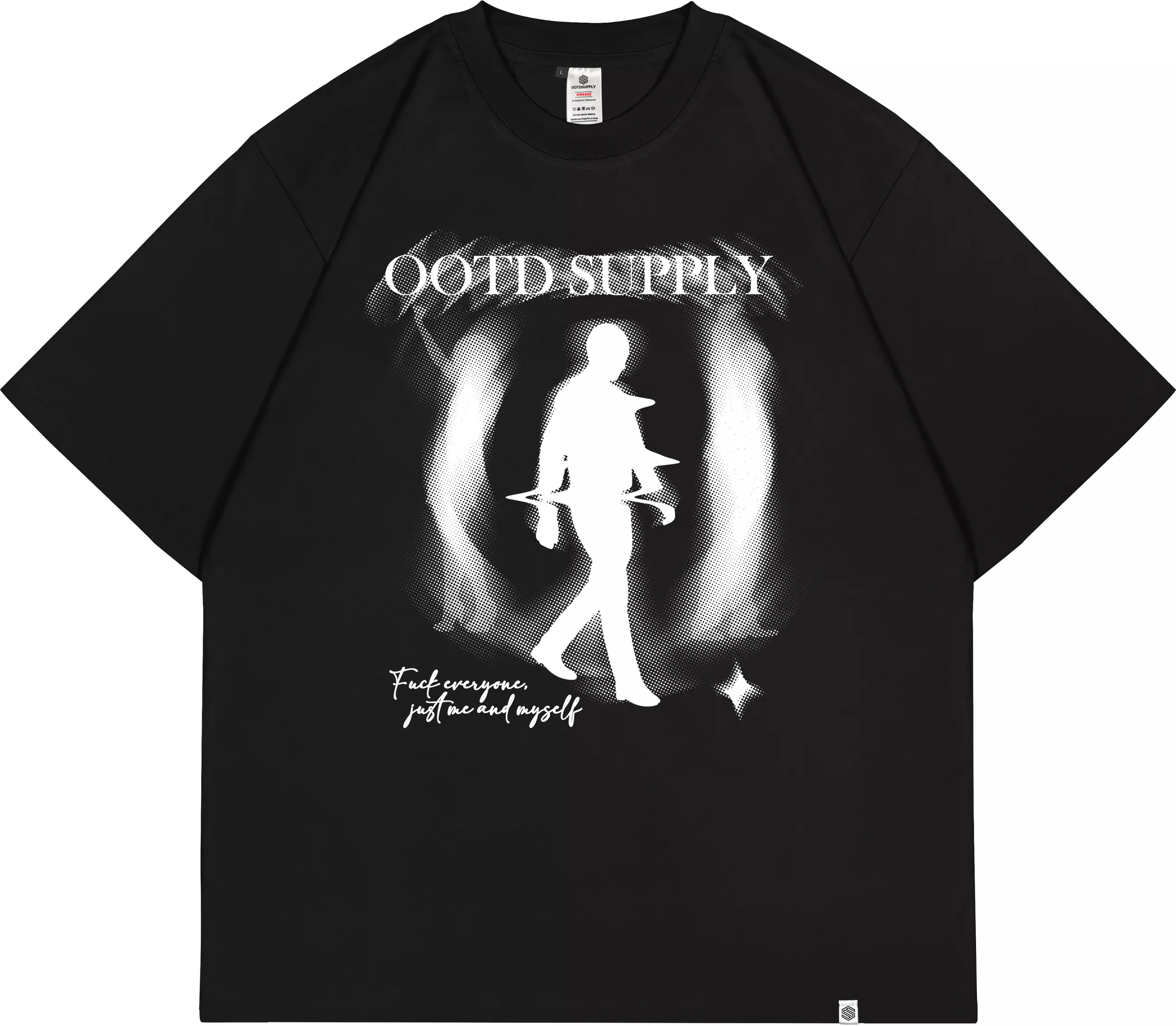 OOTDSUPPLY Oversized Tshirt Depression Black & Dark Army l Kaos Oversize Pria dan Wanita OVZ175