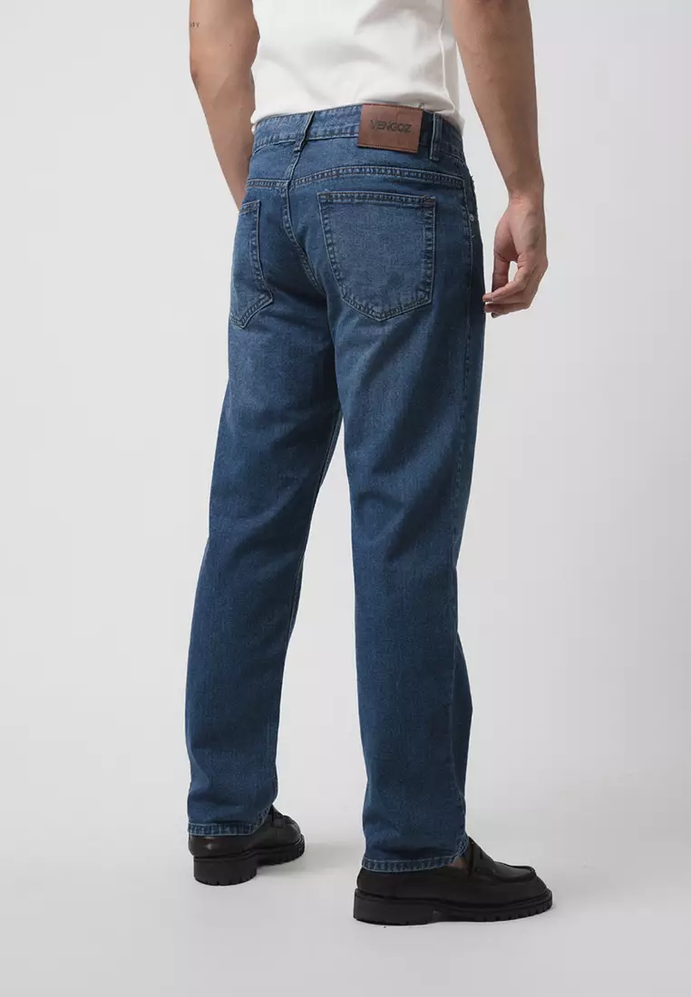 Straight Slim Fit Premium Jeans - Mid Indigo