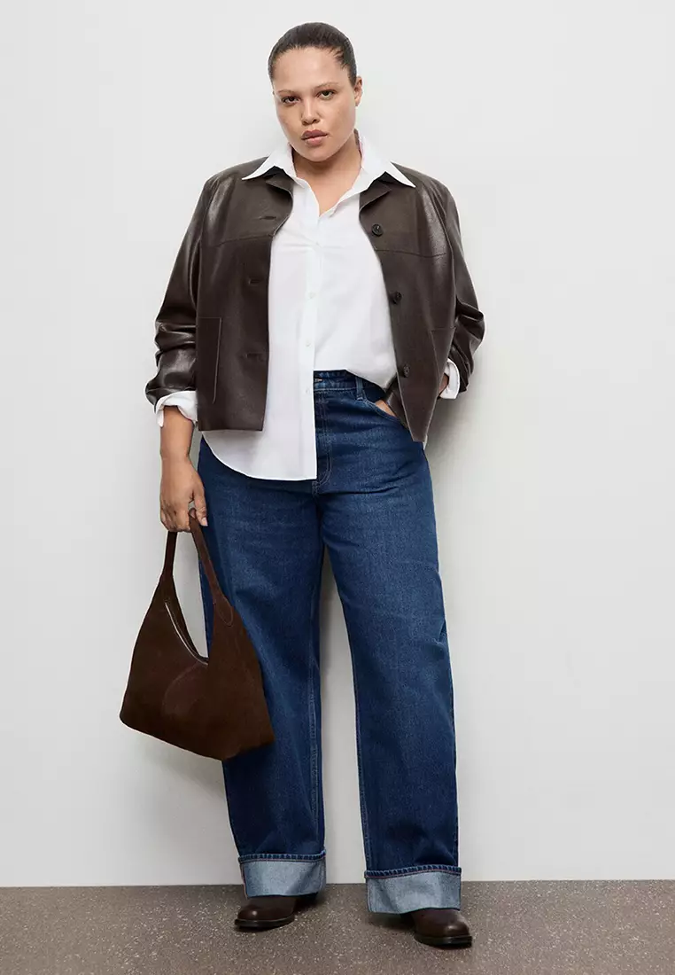 Balloon Jeans With Rolled-Up Hem