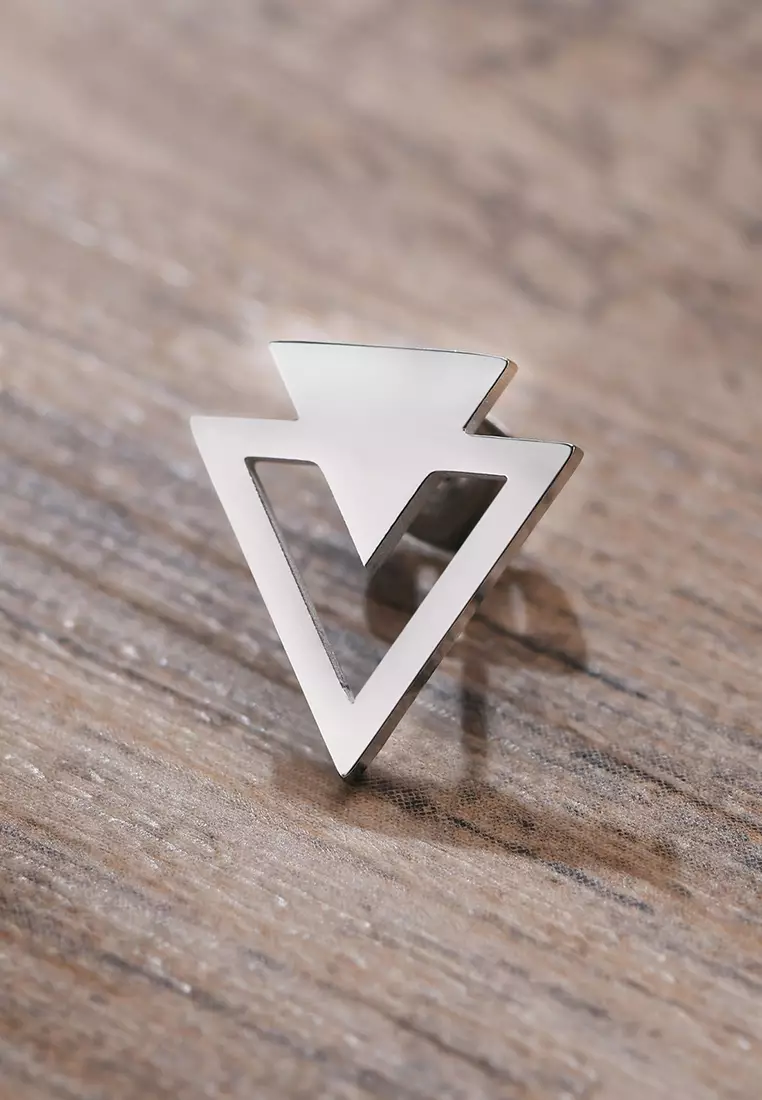 Unisex Stainless Steel Double Triangle Earrings JW QX-352