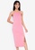 ZALORA BASICS pink Contrast Piping Midi Dress with Slit F3EA6AA4EF9B6BGS_8