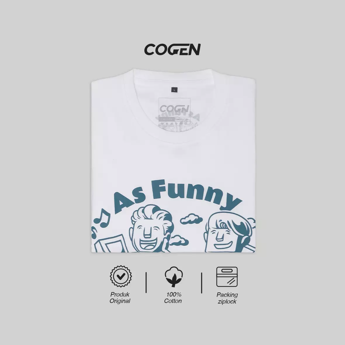Cogen Kaos Tshirt Putih T Shirt White Basic - As Funny As Politics