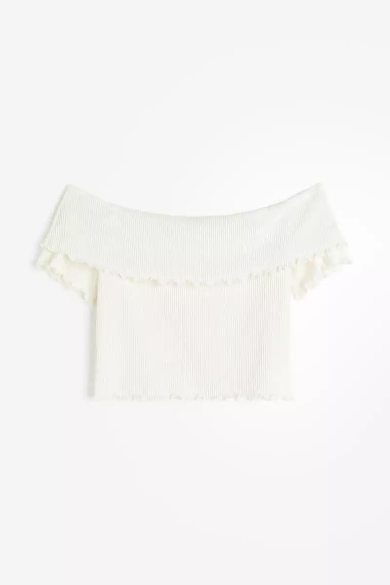 Ribbed off-the-shoulder top