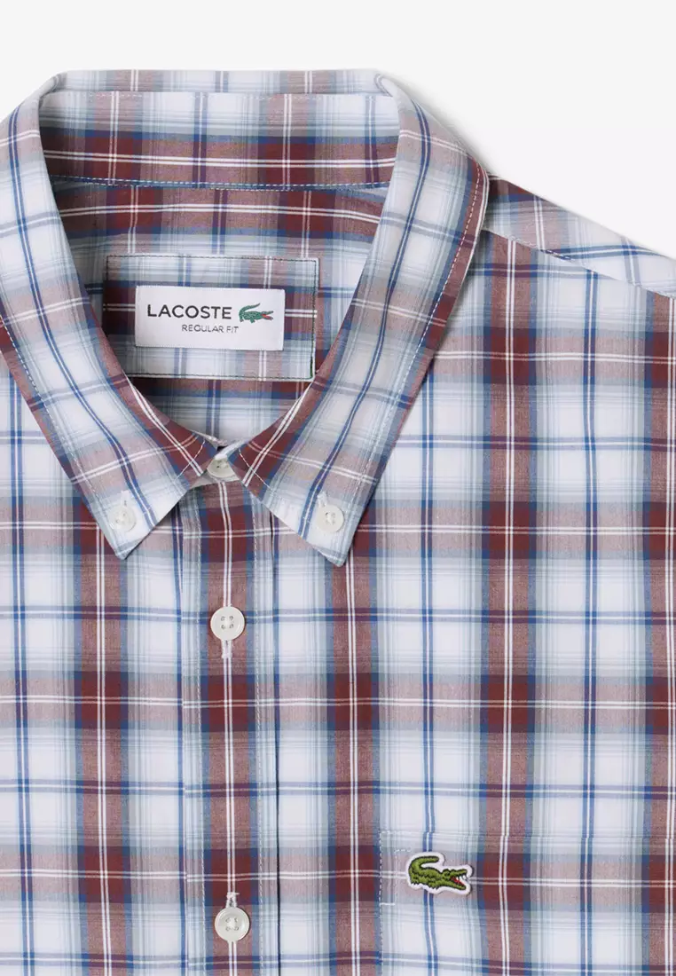 Regular Fit Poplin Plaid Shirt