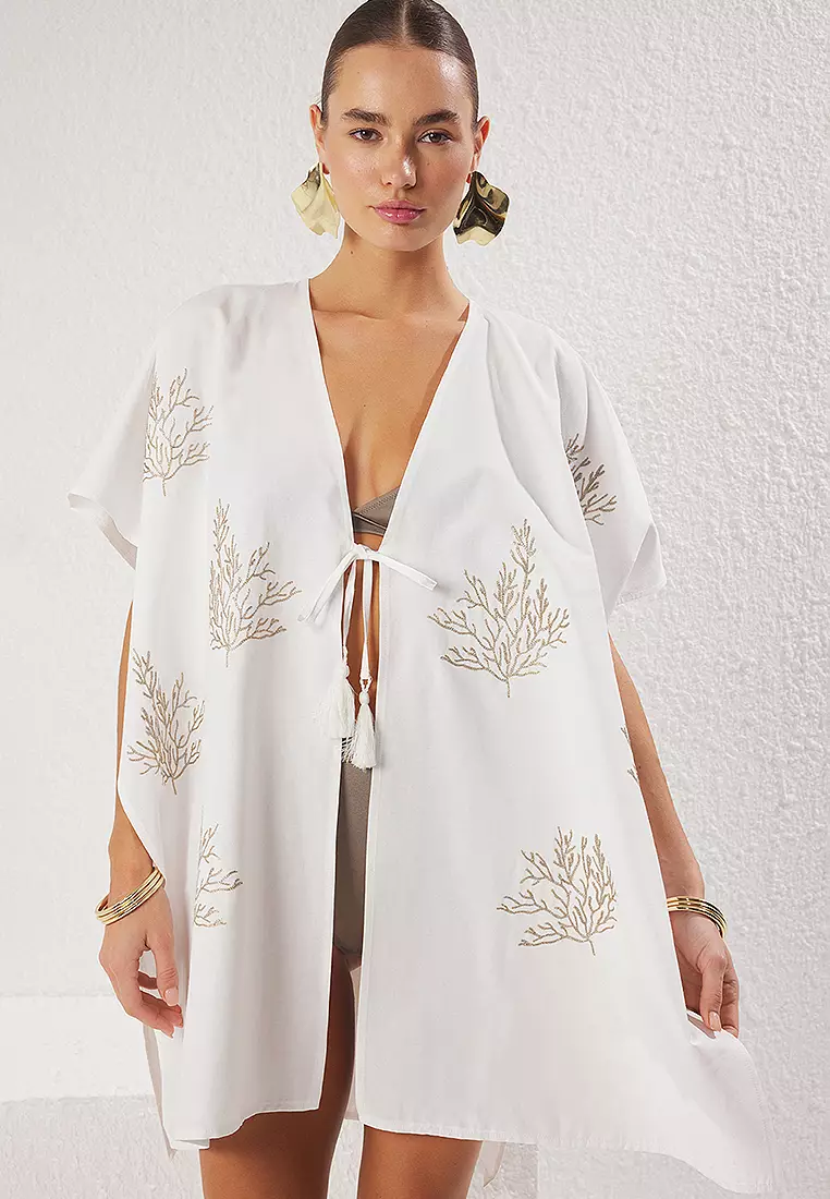 Woven Embroidered Beach Kimono