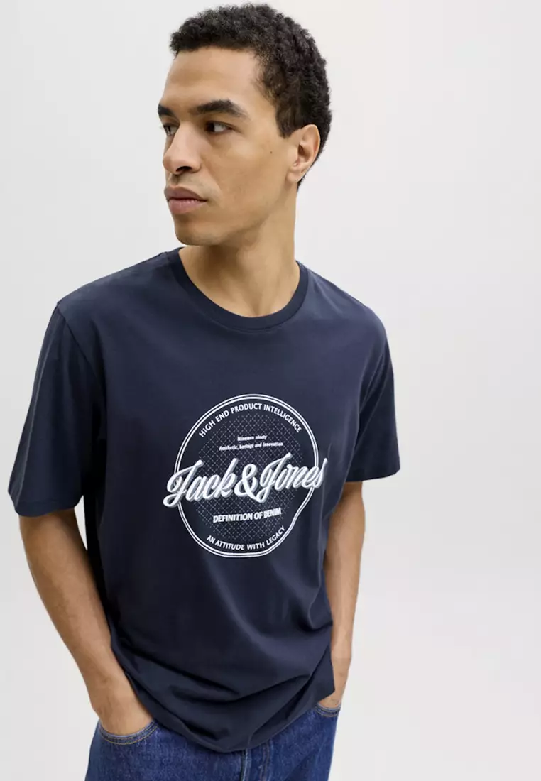 Short Sleeve Denim Crew Neck Tee