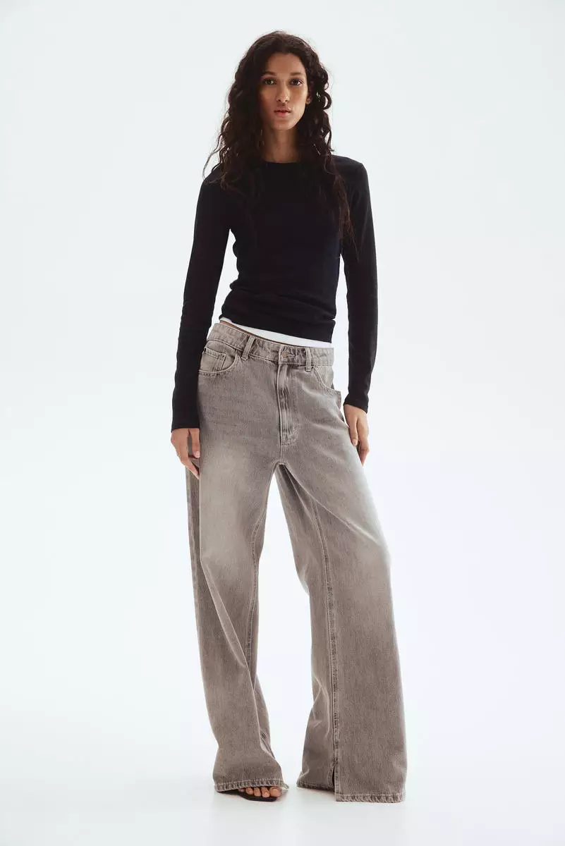 Long-sleeved jersey top