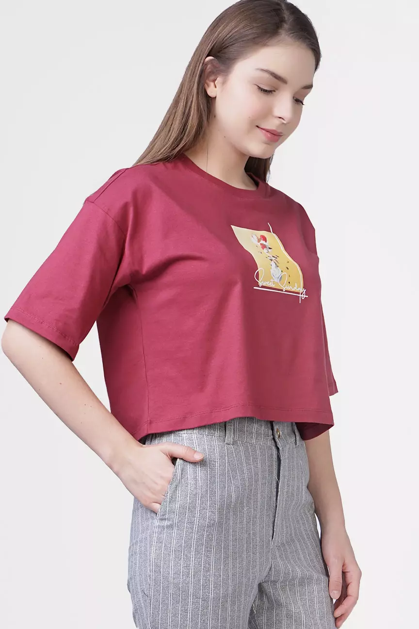Kaos Wanita Moneto Mineral Red