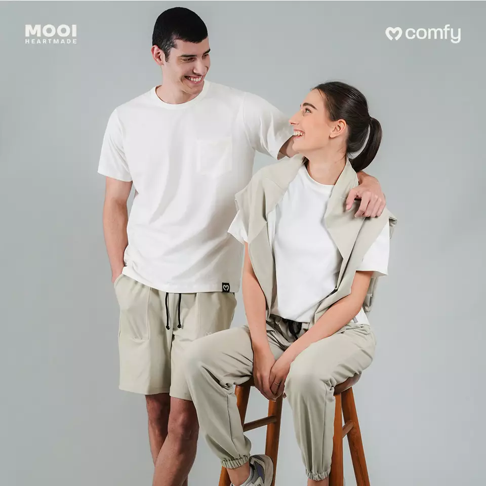 Mooi Kaos Dewasa Pocket Unisex Comfy T-Shirt Pocket Adult - Dark Grey