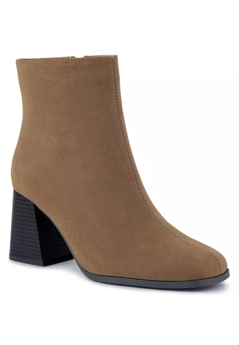 Tan cut store out ankle boots