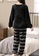 LYCKA black SWW9044a-Lady Two Piece Casual Pajamas Set (Black) F69ECAA85D3096GS_3