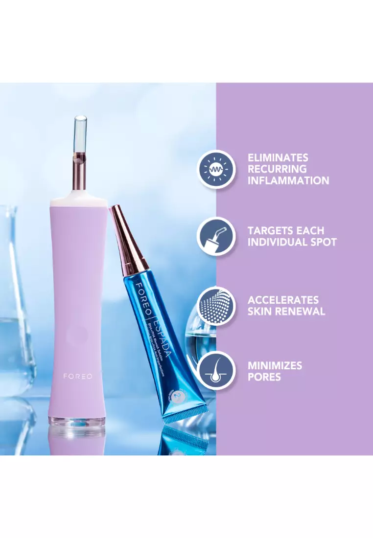 FOREO ESPADA 2 Plus Lavender Precise Targeting LED Light Therapy - Skin Care Device for Blemish Treatment | FDA cleared | Scar & Spot Treatment for Face