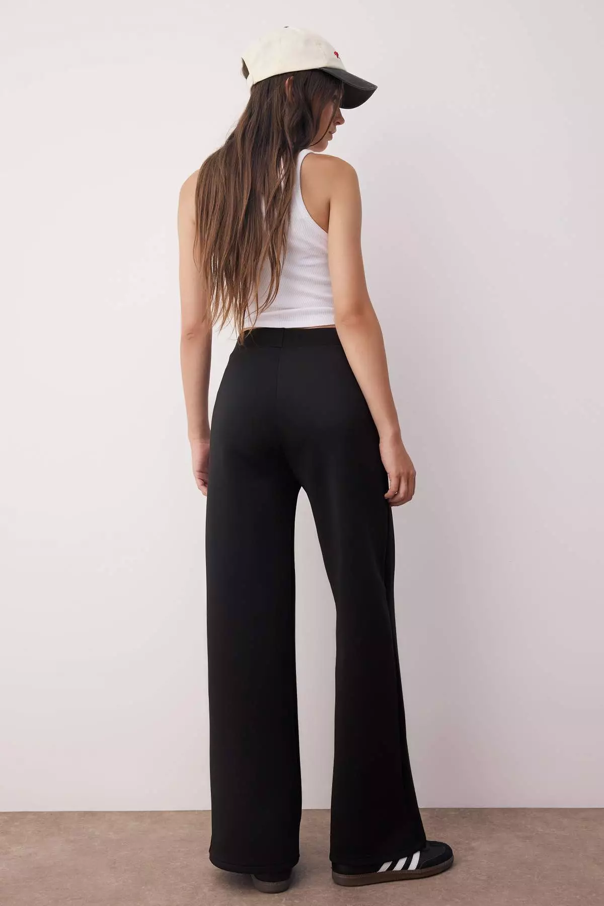 Black Diving/Scuba Fabric Knitted Sports Sweatpants Thmaw26Ea00000