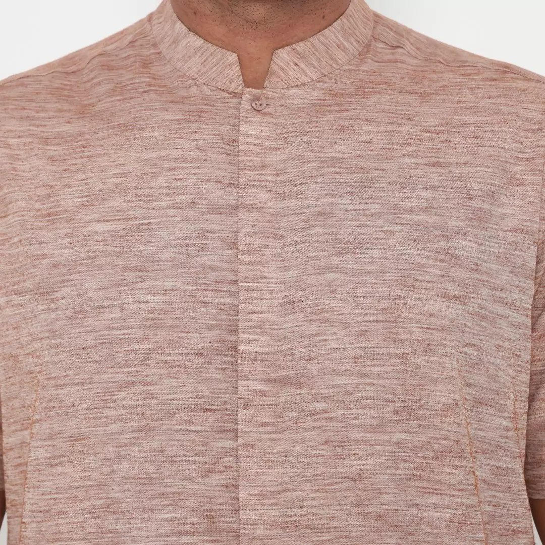 Jobb Javed Baju Koko Pria Lengan Pendek Regular Fit Teracota Warna Teracota