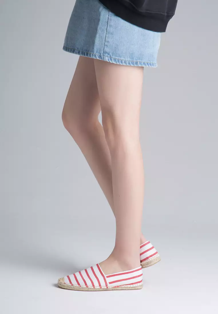 Contrast Stripes Canvas Espadrilles HB3119