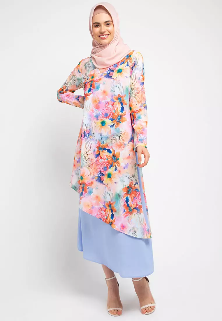 Alba Maxi Dress In Blue Print