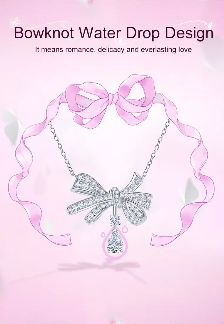 Kalung Wanita Original Elegant Necklace Perhiasan Cewek Wedding Tunangan Gift Sertifikat GRA Kotak Indah COD