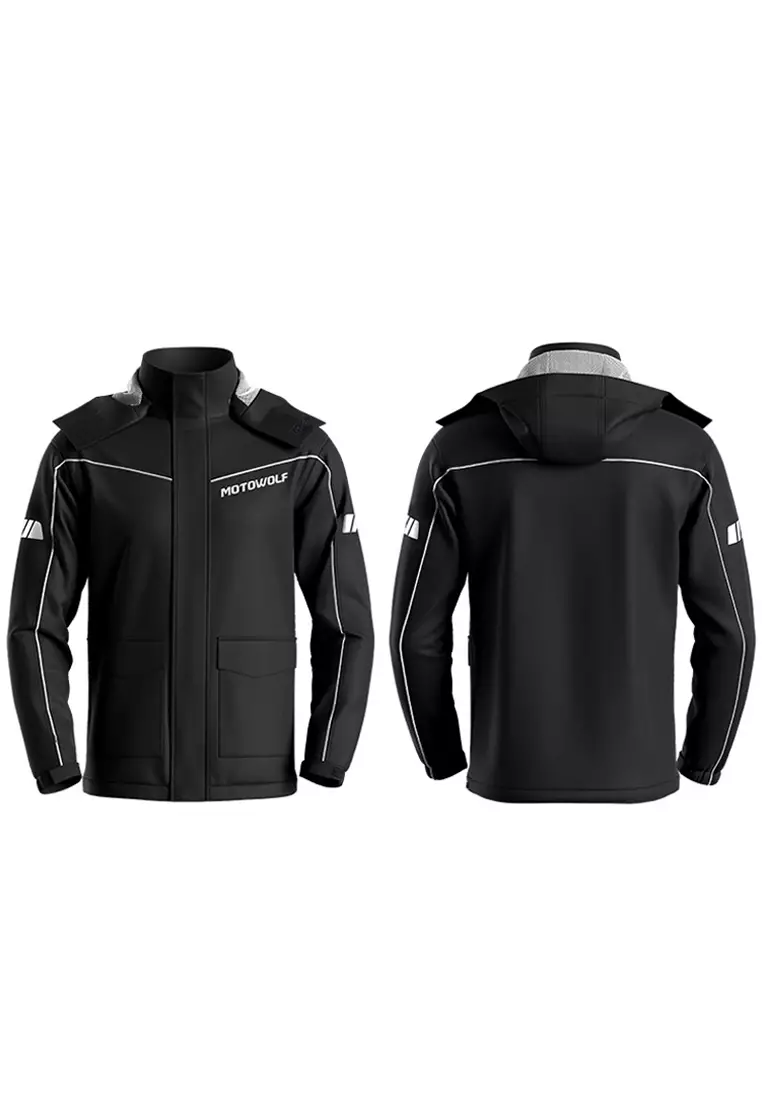 Motowolf MDL0403B 100D Satin Raincoat Jacket And Pants - Black