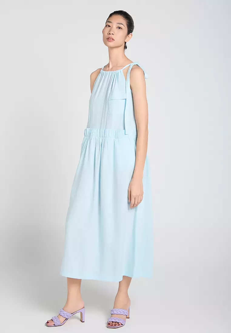 The Tie-Shoulder Linen Dress