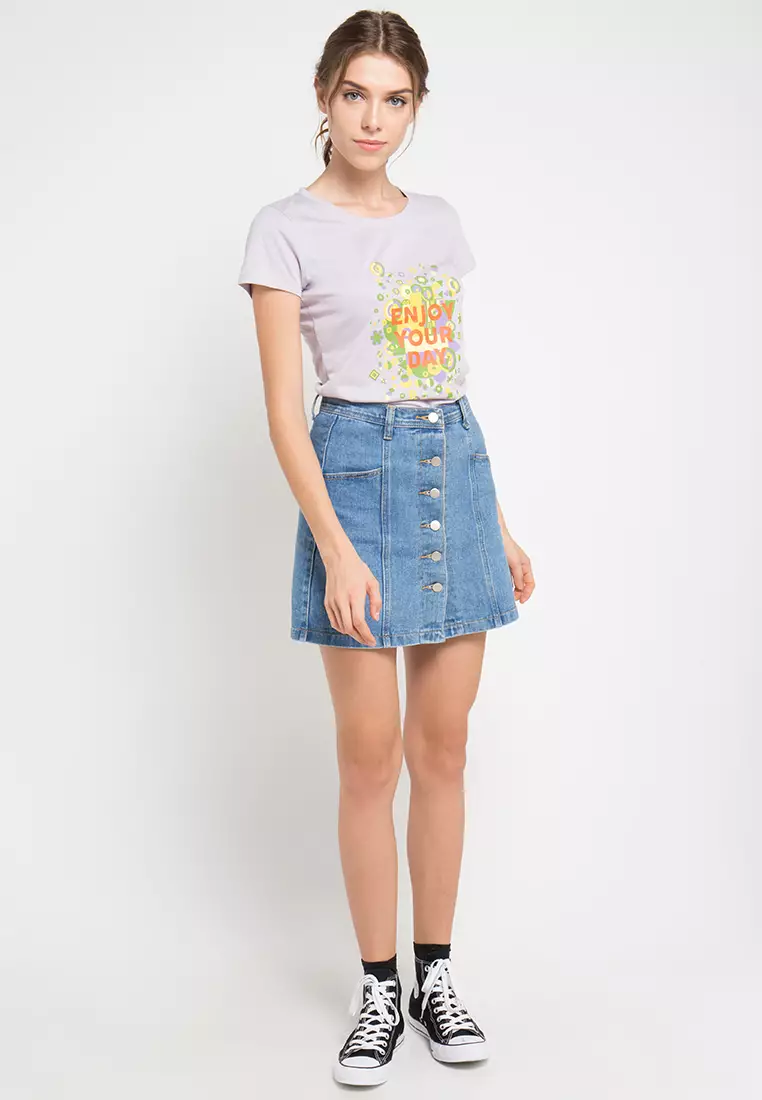 Print Enjoy Your Day short sleeve Tshirt