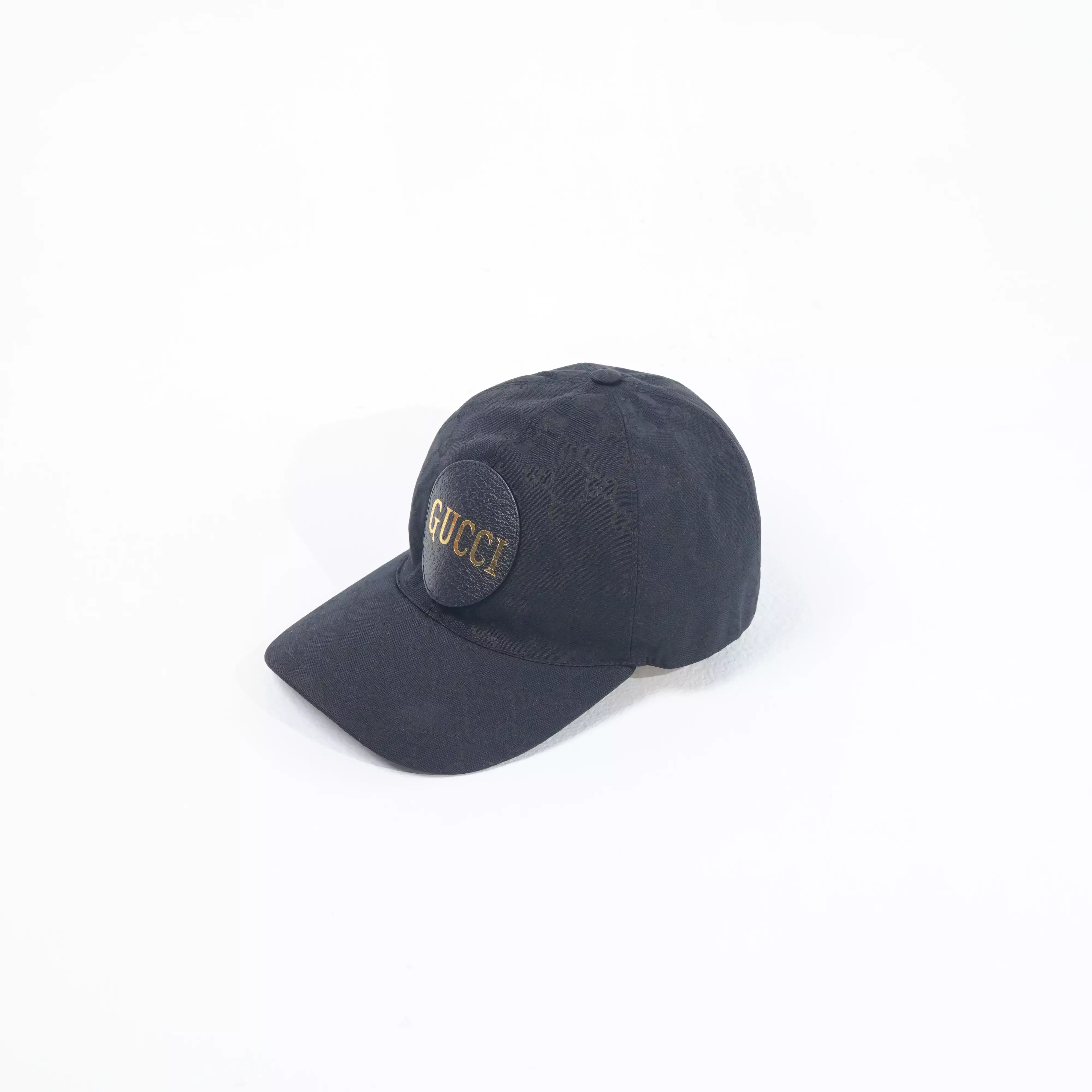 Jual GUCCI Topi GUCCI GG SUPREME GOLD TEXT PATCH BLACK CAP 100% ...