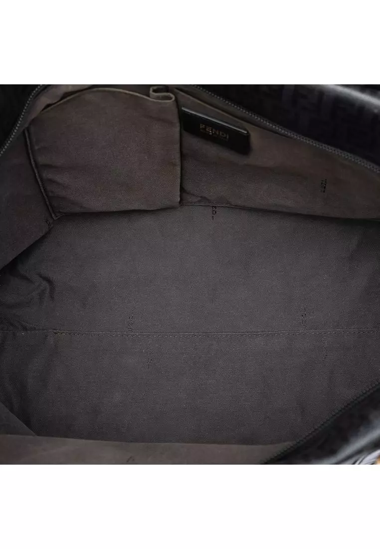 Pre-Loved Fendi Zucchino Coated Canvas Superstar Tote