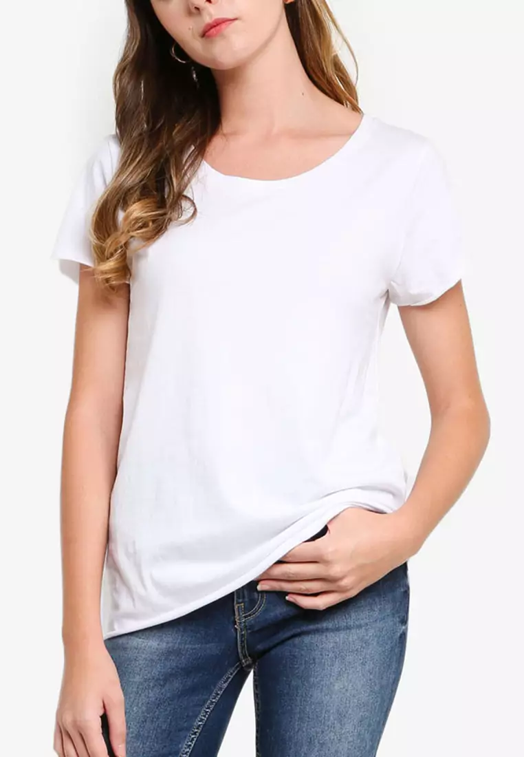 slim fit white t shirt women's