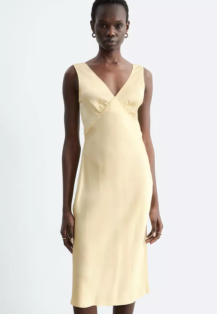 V-Neck Slip Midi Dress