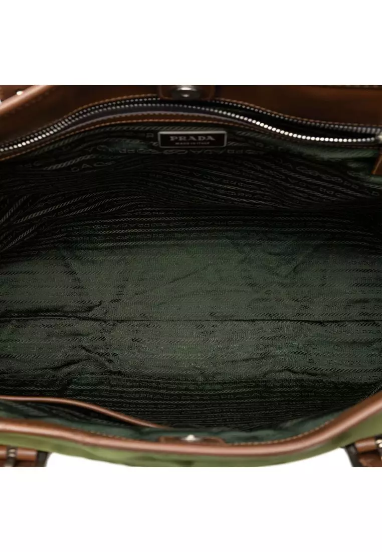 Pre-Loved Prada Leather Trimmed Tessuto Tote