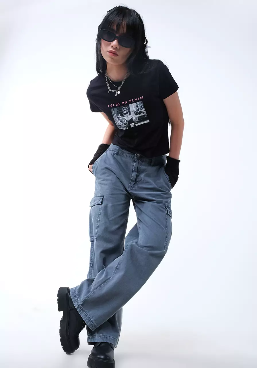 Kaos Wanita Baby Tee Moly Black