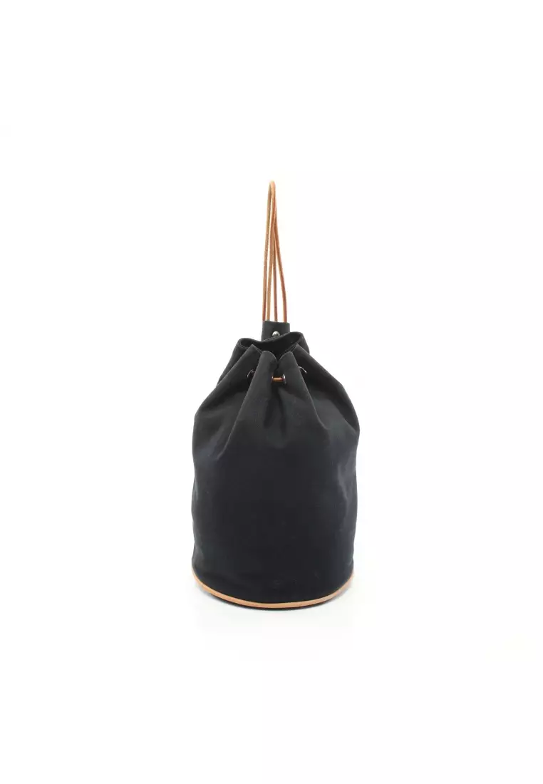 Hermes canvas top bucket bag