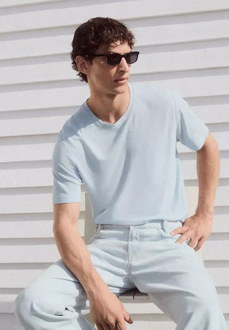 Slim Fit Linen-Blend T-Shirt