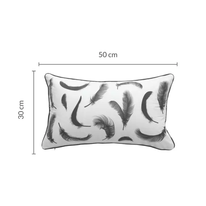 Monotone Feather Cushion Cover