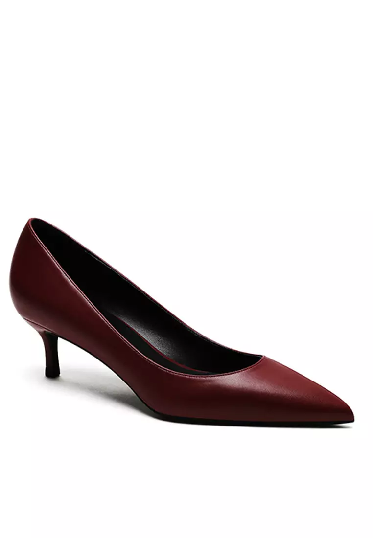 5CM Uniform Pointed Mid Heel Shoes HZL151