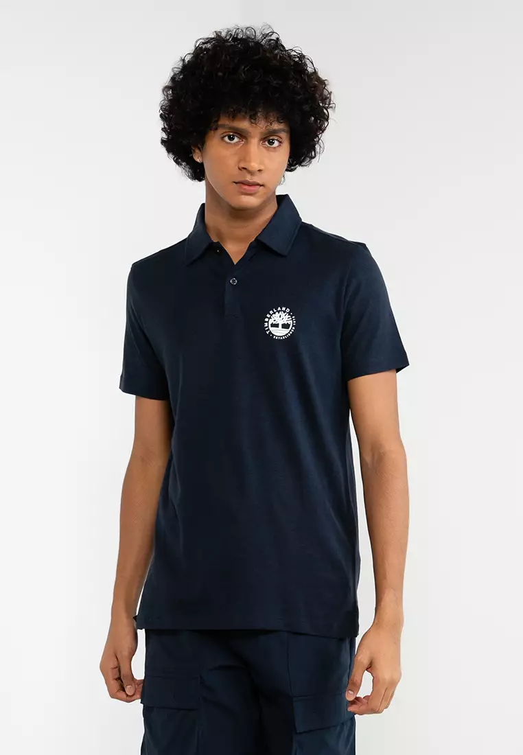 Buy Timberland Short Sleeve Refibra Logo Regular Polo Shirt Online ...