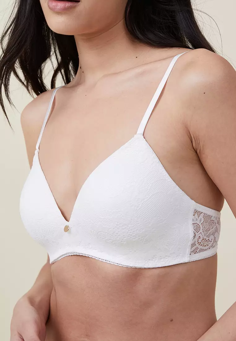 Feiboyy Women's Cotton Bra Full Cup Cotton Without Padding Comfort