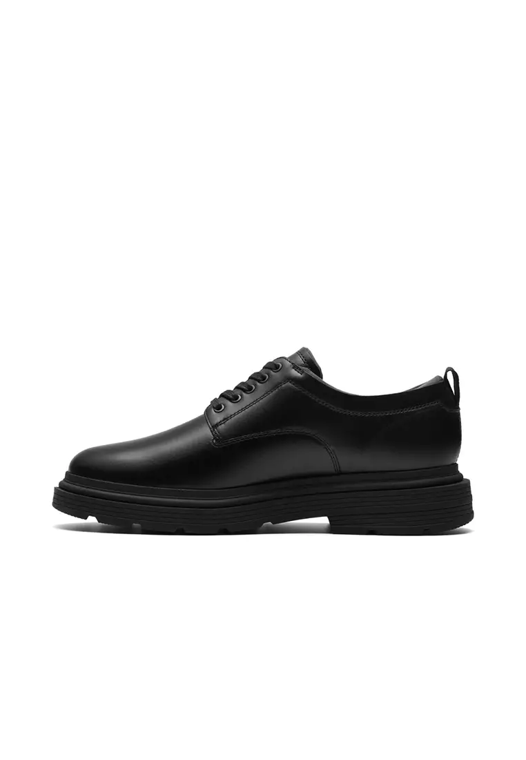 Mens Badbury Lace Derby Shoes - Black Leather
