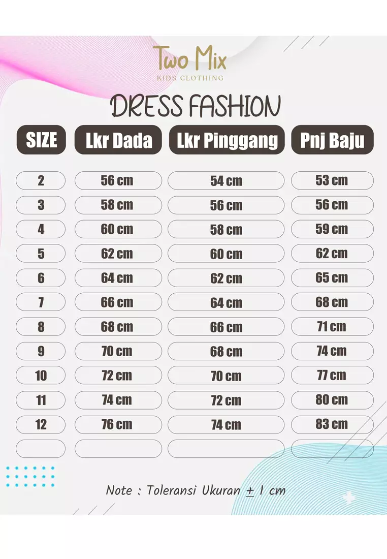 Two Mix - Dress Anak Perempuan - Baju Anak Fashion 1-12 Tahun 4322