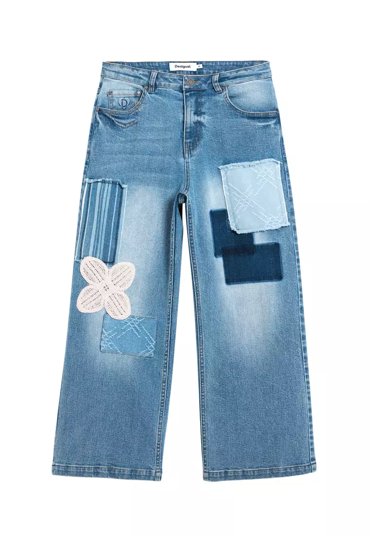 Crochet patch jeans