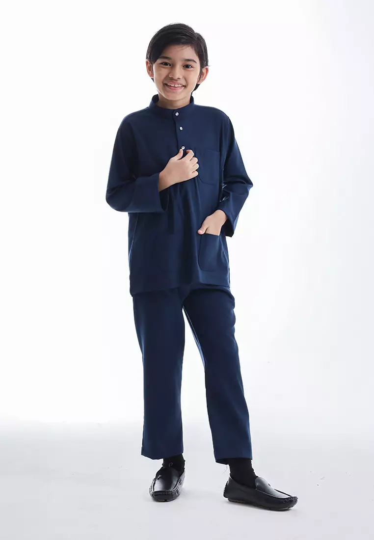 Alain Delon Baju Melayu Cekak Musang Budak - 19026504-39PageantBlue